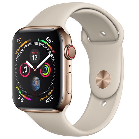 Apple Watch 4°Serie 44MM 4G GPS 16GB   Cassa in acciaio Gold Cinturino Stone Sport   Grado A